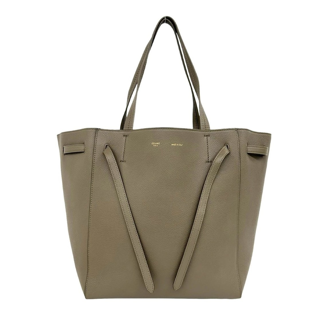 CELINE Cabas Phantom Small Logo Leather Tote Bag Shoulder Greige 980-3: --- Catalog ---Category: SizeSize (HxWxD): 29cm x 27cm x 17cm / 11.41'' x 10.62'' x 6.69''Category: DesignType: Shoulder bag, Tote bagColor: BeigeGender: WomenMaterial: Leather Category: GeneralBrand: