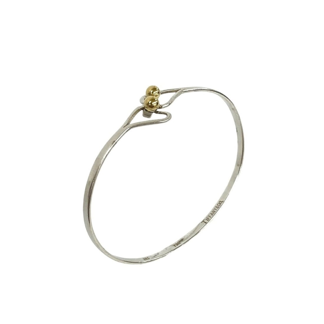 TIFFANY&Co. Tiffany Vintage Hook & Eye Heart Bangle, Sterling Silver 925, 18K 750YG, Accessory,: --- Catalog ---Category: SizeLength: 16cm / 6.29''Category: DesignType: BangleColor: Gold, SilverGender: WomenMaterial: Silver 925, Yellow gold (18K)Category: GeneralBrand: Tiffany--- Item List ---Sec