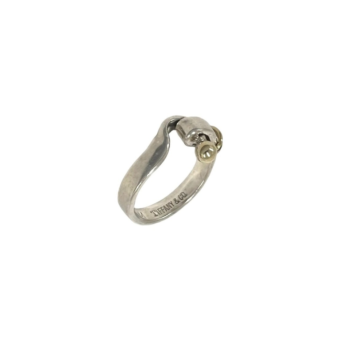 TIFFANY&Co. Tiffany Vintage Hook & Eye Ring, Sterling Silver 925, 18K 750YG, Accessory, Silver,: --- Catalog ---Category: SizeJP Size: 12US Size: 6.5Category: DesignType: Band ringColor: Gold, SilverGender: WomenMaterial: Silver 925, Yellow gold (18K)Category: GeneralBrand: Tiffany--- Item List -