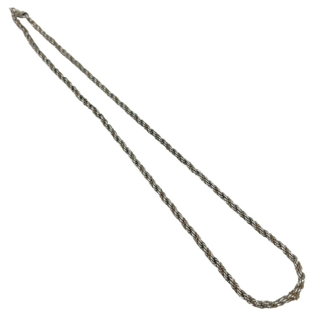 Tiffany & Co. Vintage Twist Rope Necklace, Sterling Silver 925, 14K 585YG, Accessory, Silver, Gold, (1 of 12)