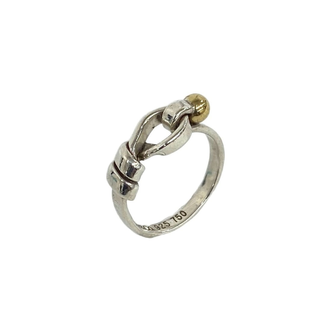 TIFFANY&Co. Tiffany Vintage Hook & Eye Ring, Sterling Silver 925, 18K 750YG, Gold, Item Number 31955: --- Catalog ---Category: SizeJP Size: 8US Size: 4.5Category: DesignType: Band ringColor: Gold, SilverGender: WomenMaterial: Silver 925, Yellow gold (18K)Category: GeneralBrand: Tiffany--- Item List --