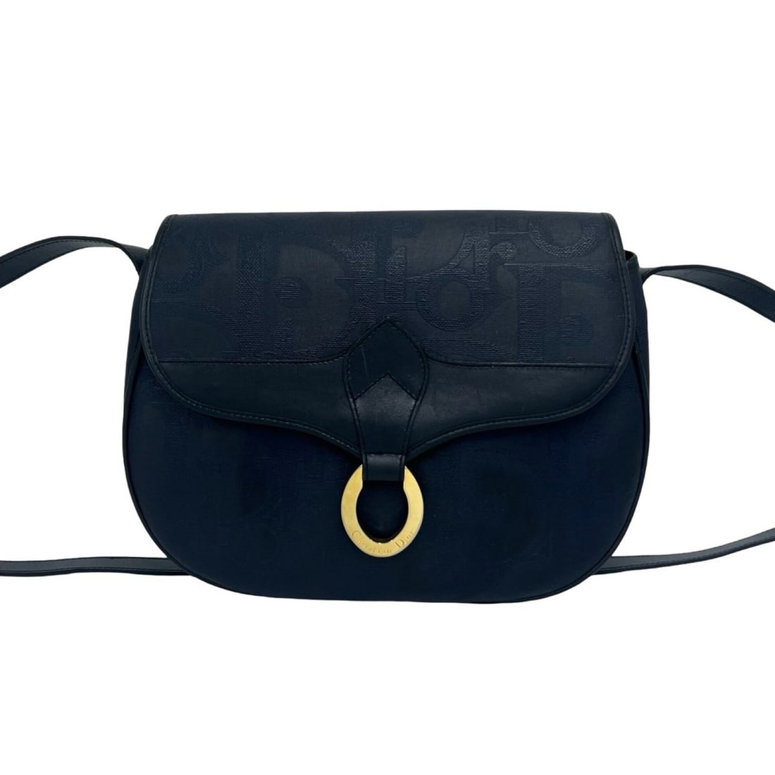 Christian Dior Vintage Trotter Logo Pattern Leather Shoulder Bag/Pouch, Navy, 31003: --- Catalog ---Category: SizeSize (HxWxD): 22cm x 27.5cm x 7.5cm / 8.66'' x 10.82'' x 2.95''Category: DesignType: Pochette, Shoulder bagColor: NavyGender: WomenMaterial: Leather , PVC Category: Genera