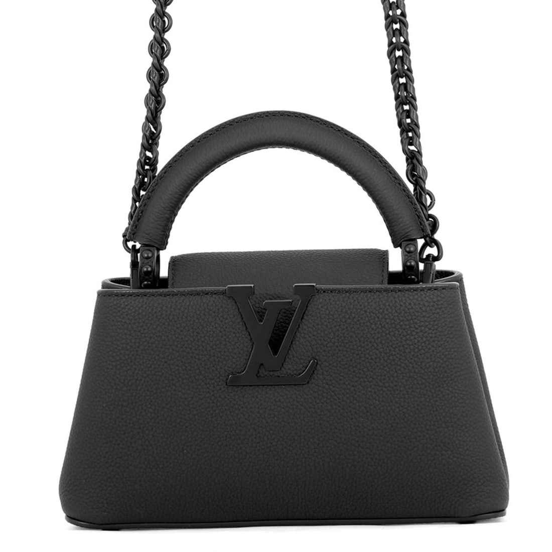 Louis Vuitton Capucines EW MINI M23955 Matte Calf Leather Handbag, 2-way Shoulder Bag, Black.: --- Catalog ---Category: SizeWeight: 630g / 1.38lb.Size (HxWxD): 12cm x 21.5cm x 7cm / 4.72'' x 8.46'' x 2.75''Strap Length: 115cm - 125cm / 45.27'' - 49.21''Category: DesignType: Handbag, Shoulder ba
