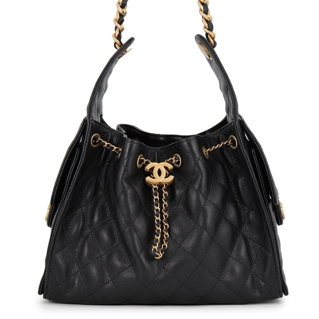 Chanel Chain Shoulder Bag, Coco Mark, CHANEL 25 Small, Caviar Skin, AS5293, Black, Handbag, Women's: --- Catalog ---Category: SizeWeight: 710g / 1.56lb.Size (HxWxD): 20cm x 26cm x 13cm / 7.87'' x 10.23'' x 5.11''Category: DesignType: Handbag, Shoulder bagColor: BlackGender: WomenMaterial: Grained Cal
