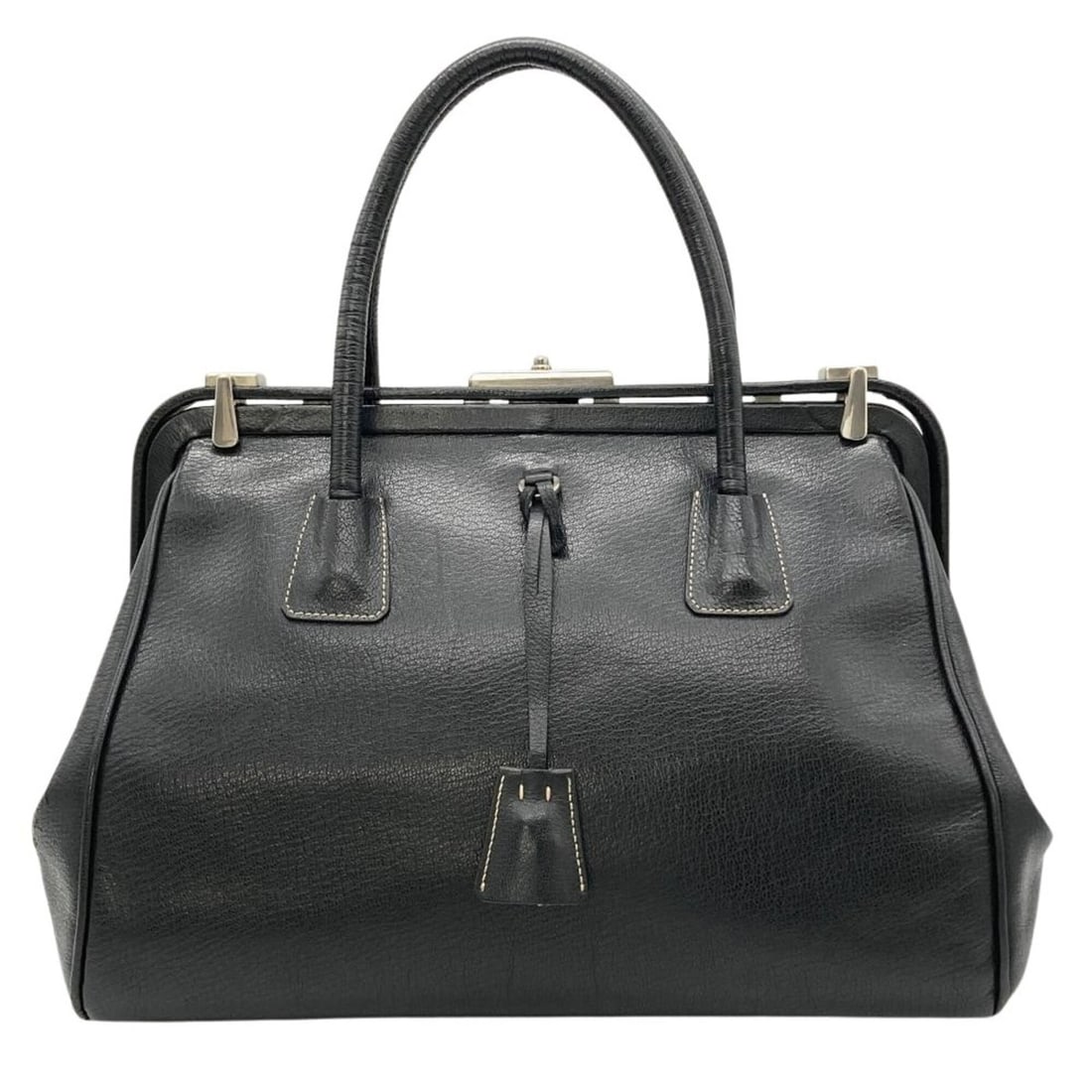Prada Doctor's Bag Handbag, Leather, Black, Silver Hardware, Women's (1 of 16)
