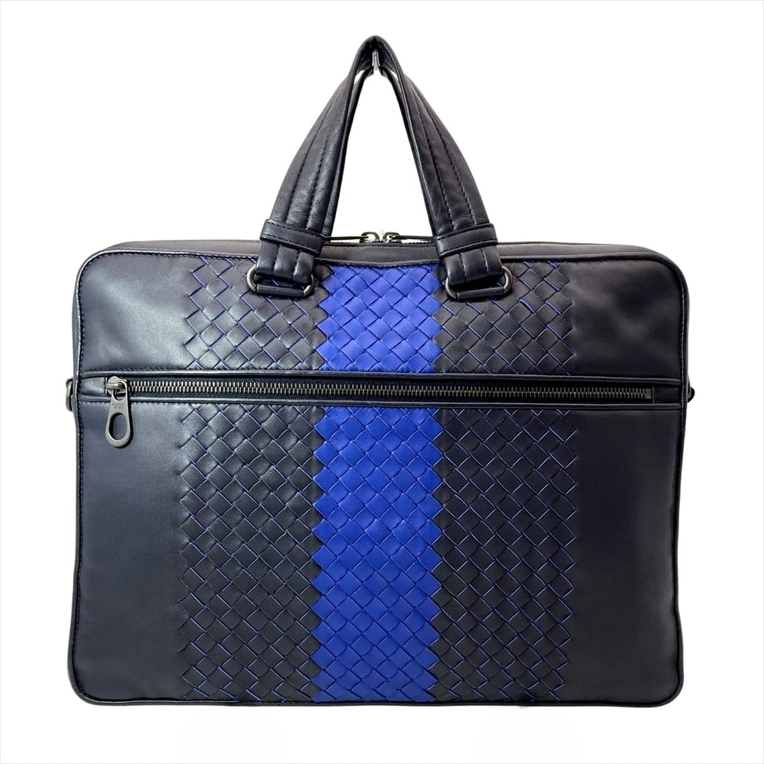 Bottega Veneta Intrecciato Business Bag, Leather, Navy Blue, Men's: --- Catalog ---Category: SizeHandle Drop: 10.00cm / 3.94''Size (HxWxD): 27cm x 36.5cm x 5.5cm / 10.62'' x 14.37'' x 2.16''Category: DesignType: BriefcaseColor: NavyGender: MenClosure: ZipperMaterial: 