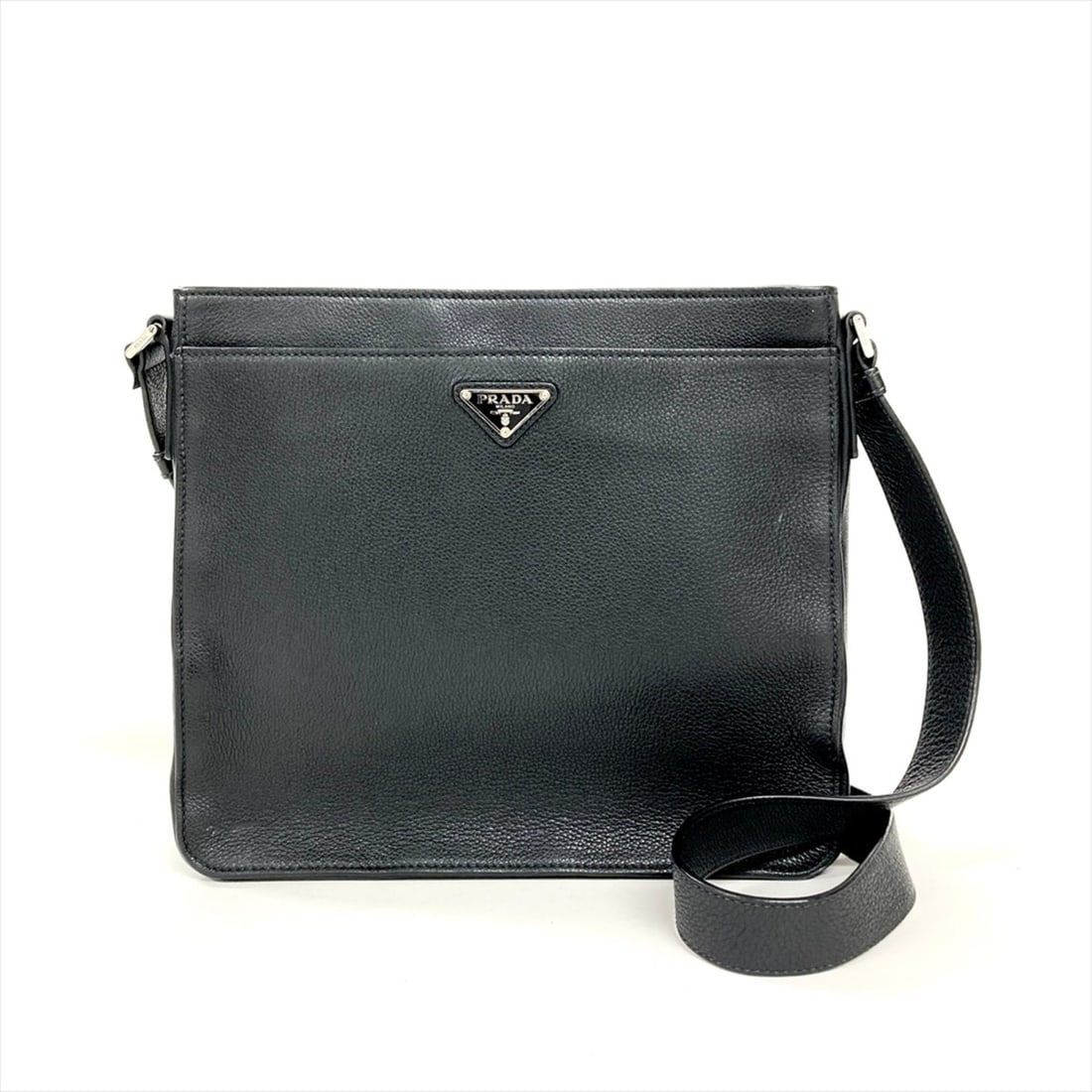Prada PRADA Logo Shoulder Bag Leather 2VH019 Black (1 of 13)