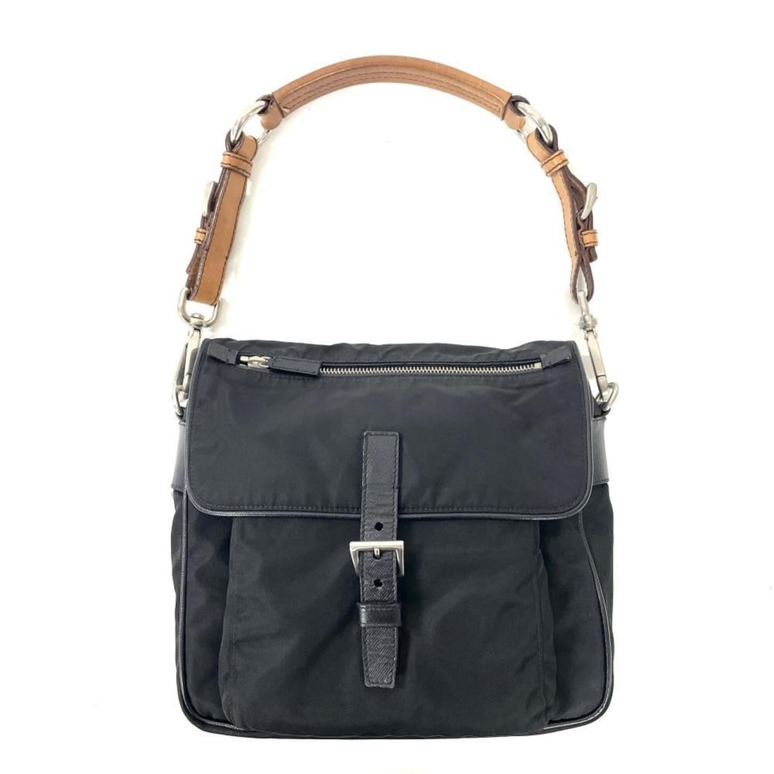 Prada Triangle Logo Shoulder Bag, Nylon, Black (1 of 8)