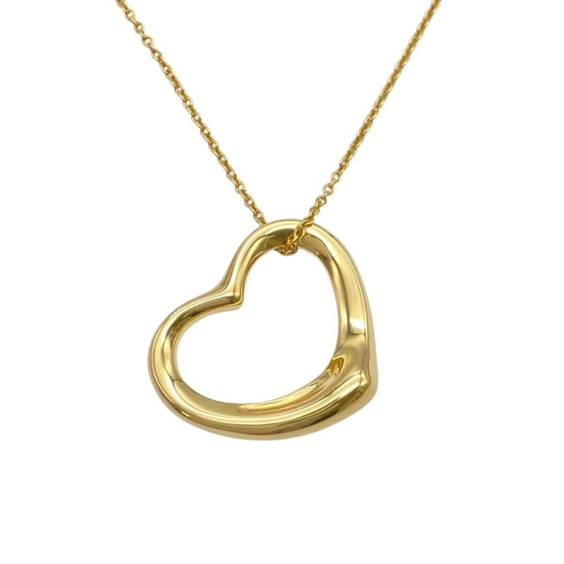 Tiffany & Co. Elsa Peretti Open Heart Necklace, 18K Yellow Gold, 6.3g, Women's.: --- Catalog ---Category: SizeWeight: 6.3g / 0.22oz.Pendant Size: 19mm x 22mm / 0.74'' x 0.86''Neck Circumference: 40.5 cm / 15.94''Category: DesignGender: WomenMaterial: Yellow gold (18K)Necklace Type
