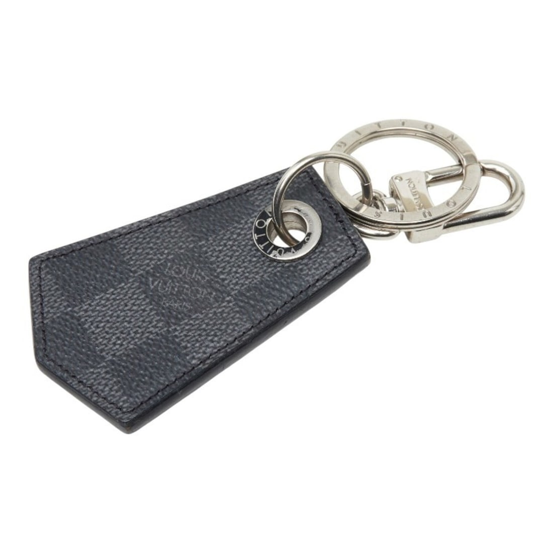 Louis Vuitton Damier Graphite Keychain Enchappé Keyring M67916 Black Silver Metal Leather Men's: --- Catalog ---Category: SizeSize (HxWxD): 12.5cm x 5cm / 4.92'' x 1.96''Category: DesignType: KeyringColor: Black, SilverGender: MenMaterial: Leather, MetalCategory: GeneralMPN: M67916Brand: Louis Vu