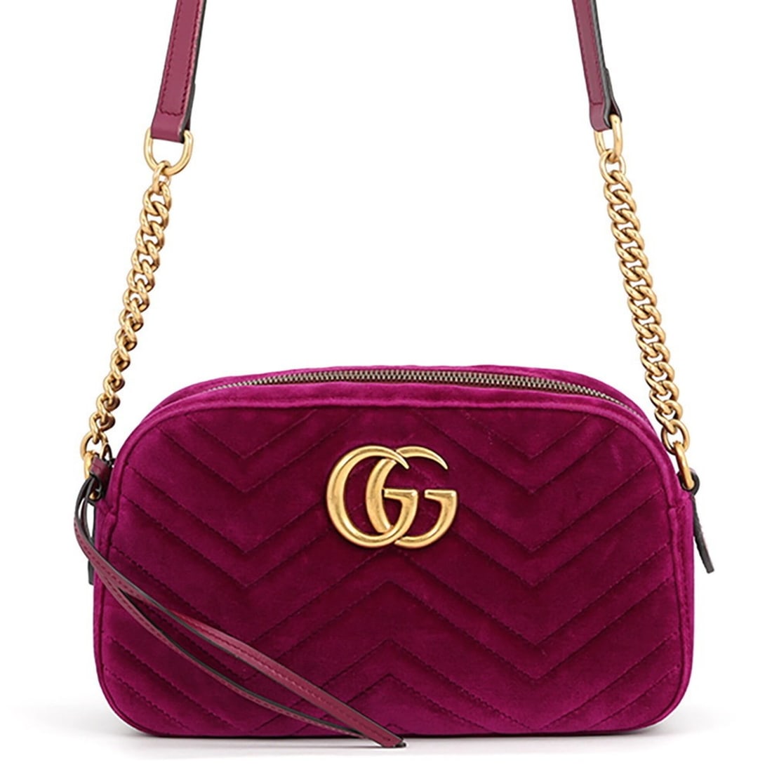 Gucci GG Marmont Quilted Small Velvet Shoulder Bag 447632 GUCCI Handbag Chain: --- Catalog ---Category: SizeWeight: 400g / 14.1oz.Size (HxWxD): 14cm x 24cm x 7.5cm / 5.51'' x 9.44'' x 2.95''Strap Length: 128cm - 136cm / 50.39'' - 53.54''Category: DesignType: Handbag, Shoulder ba