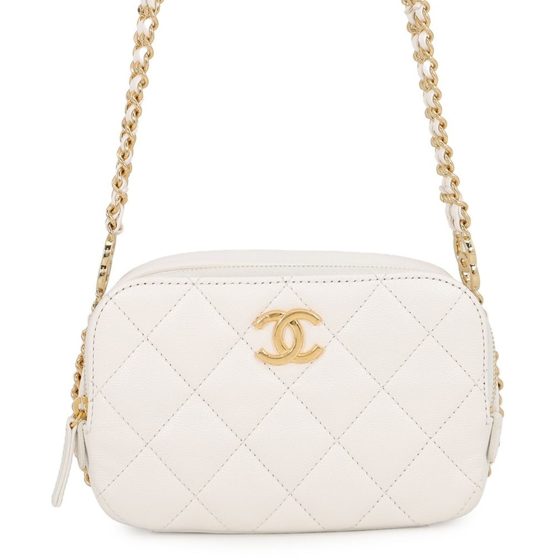 Chanel Chain Shoulder Bag, Matelassé, Coco Mark, Camera Caviar Leather, White, Handbag, Women's,: --- Catalog ---Category: SizeWeight: 510g / 1.12lb.Size (HxWxD): 11cm x 17cm x 6.5cm / 4.33'' x 6.69'' x 2.55''Strap Length: 124cm / 48.81''Category: DesignType: Shoulder bagColor: WhiteGender: WomenC