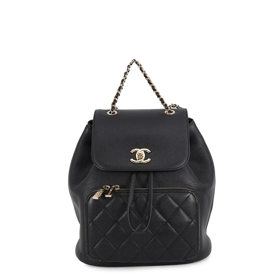 Chanel Matelassé Backpack with Coco Mark, Caviar Skin, A93748, CHANEL Handbag, Backpack, Black,: --- Catalog ---Category: SizeWeight: 850g / 1.87lb.Size (HxWxD): 25cm x 23cm x 13cm / 9.84'' x 9.05'' x 5.11''Category: DesignType: Backpack, HandbagColor: BlackGender: WomenMaterial: Grained Calfskin