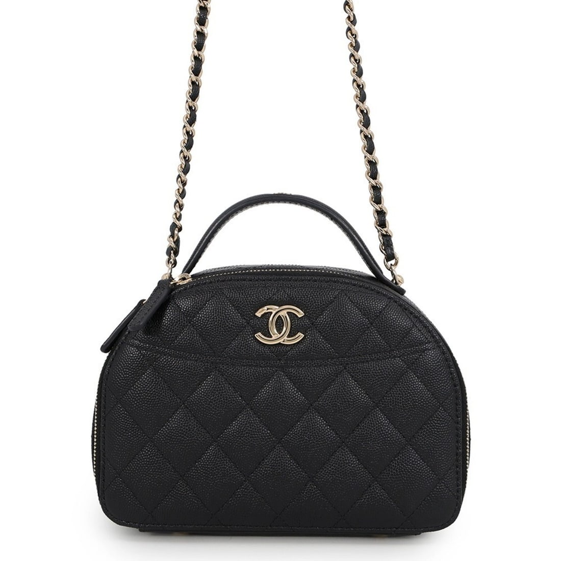 Chanel Chain Shoulder Bag Matelassé Coco Mark Caviar Skin AP4438 CHANEL Black Handbag Women's (1 of 15)