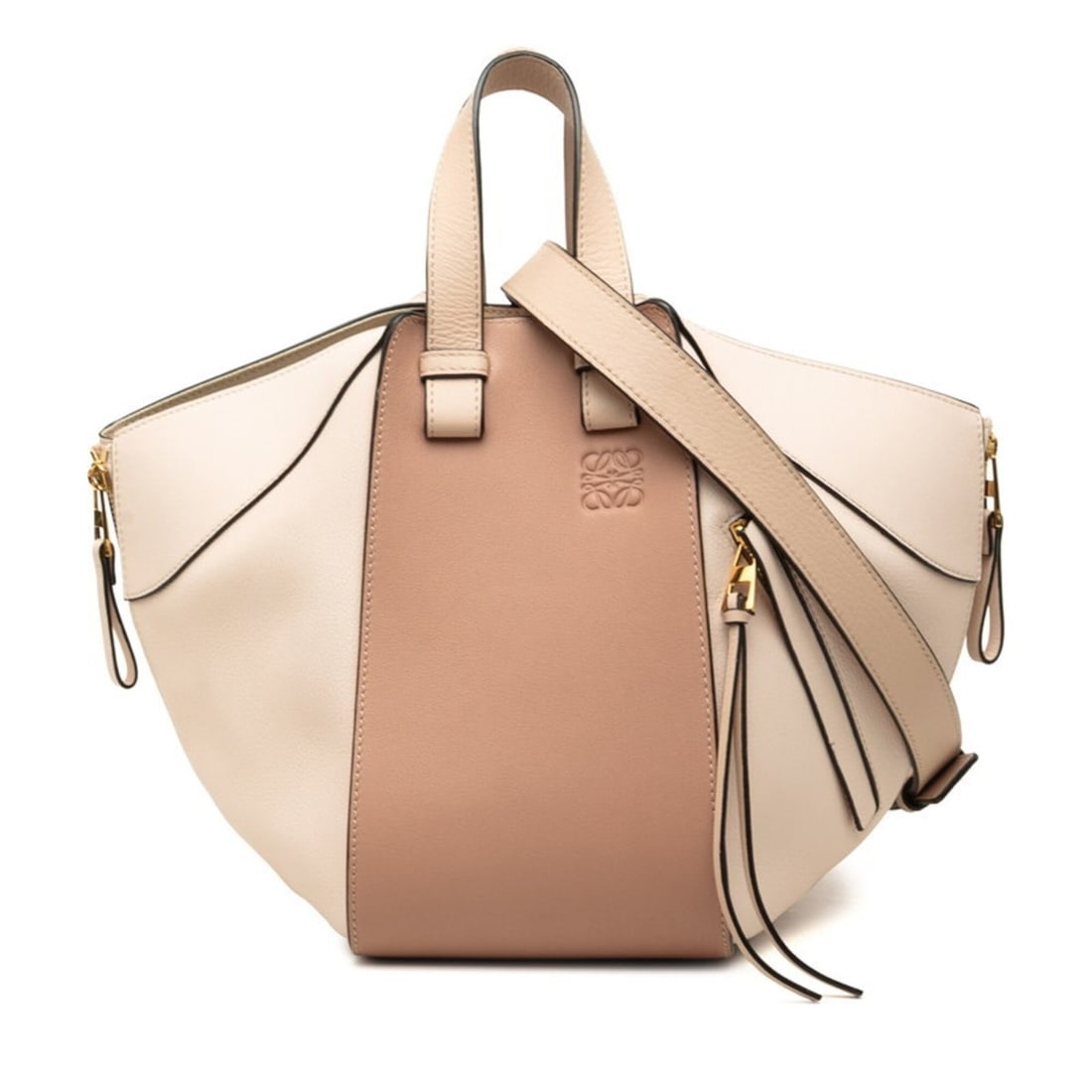 Loewe Anagram Hammock Handbag 2-Way Shoulder Bag Pink Beige Leather Women's LOEWE (1 of 10)