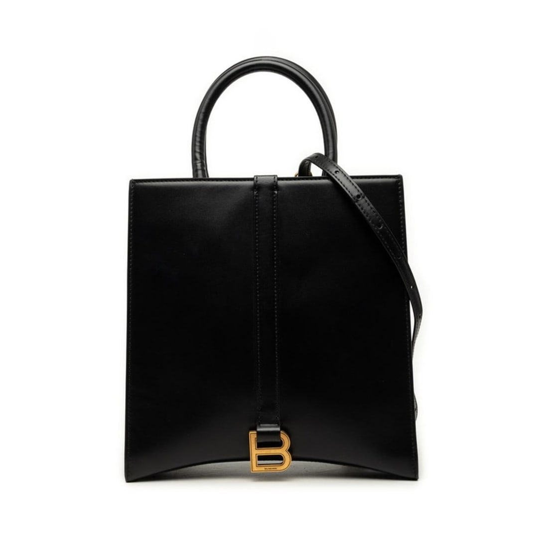 Balenciaga Hourglass B Logo Handbag 2-Way Shoulder Bag Black Leather Women's BALENCIAGA: --- Catalog ---Category: SizeSize (HxWxD): 25.5cm x 25cm x 10cm / 10.03'' x 9.84'' x 3.93''Category: DesignType: Handbag, Shoulder bagColor: BlackGender: WomenMaterial: Leather Category: GeneralBrand: