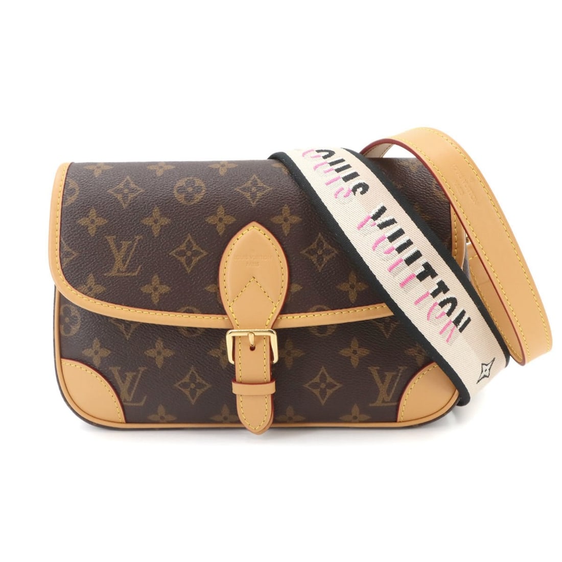 Louis Vuitton Monogram Diane Shoulder Handbag, Brown Noir, M45985, RFID, Gold Hardware.: --- Catalog ---Category: SizeSize (HxWxD): 15cm x 25cm x 9cm / 5.9'' x 9.84'' x 3.54''Category: DesignType: Handbag, Shoulder bagColor: Brown, Monogram, NoirGender: WomenMaterial: Monogram Category: G