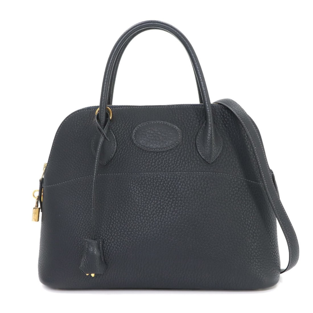 Hermes Bolide 31 2-way Hand/Shoulder Handbag, Fjord Blue Indigo, ?H stamp, Gold hardware.: --- Catalog ---Category: SizeSize (HxWxD): 24cm x 31cm x 12.5cm / 9.44'' x 12.2'' x 4.92''Category: DesignType: HandbagColor: Blue indigoGender: WomenMaterial: Fjord leather Category: GeneralBrand: He
