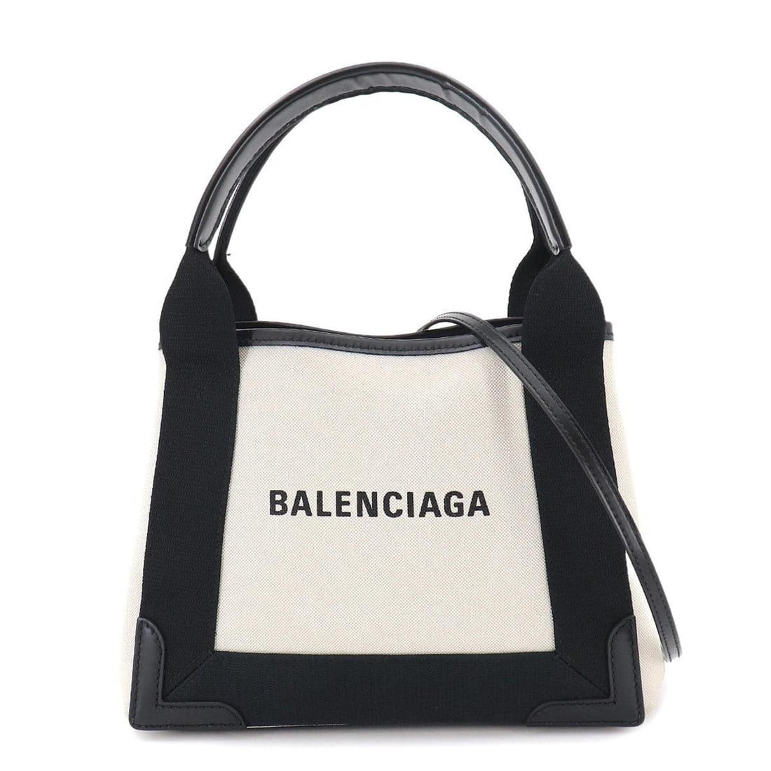 Balenciaga Navy Cabas XS 2-way Tote Shoulder Handbag Leather Canvas White Black 390346 Silver: --- Catalog ---Category: SizeSize (HxWxD): 20cm x 24cm x 7cm / 7.87'' x 9.44'' x 2.75''Category: DesignType: Handbag, Tote bagColor: Black, WhiteGender: WomenMaterial: Canvas , Leather Category: Gener