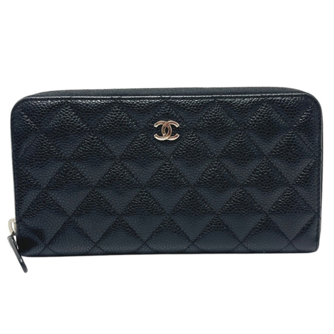 CHANEL AP0242 Matelassé Coco Mark Wallet, Round Zip Long Caviar Leather, Women's, Black: --- Catalog ---Category: SizeSize (HxWxD): 10.5cm x 19cm / 4.13'' x 7.48''Category: DesignType: Long wallet (bi-fold)Color: BlackGender: WomenMaterial: Grained Calfskin Category: GeneralMPN: AP0242Bra