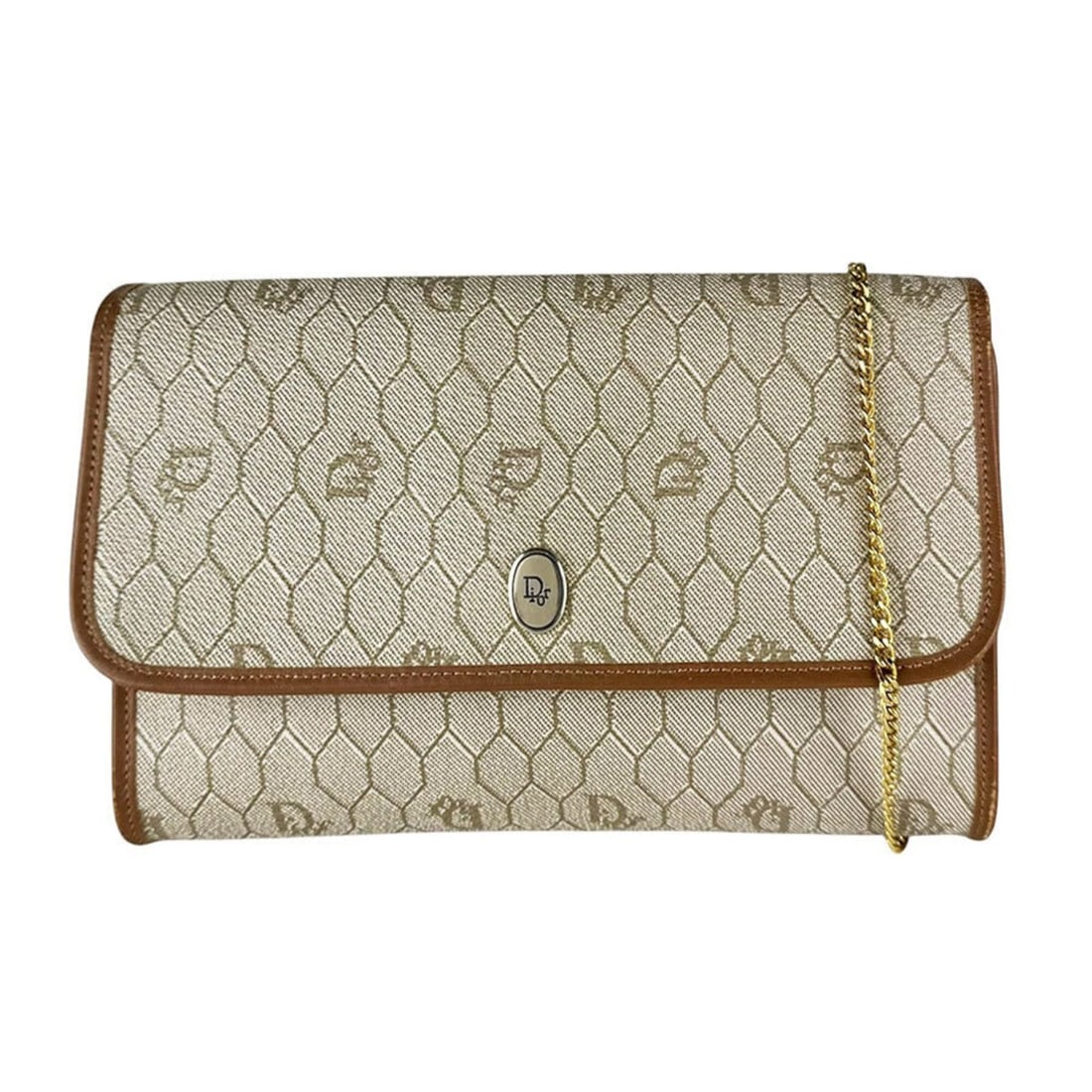 Christian Dior shoulder bag, honeycomb pattern, coated canvas and leather, brown, women's, z10707: --- Catalog ---Category: SizeSize (HxWxD): 15cm x 22cm x 3cm / 5.9'' x 8.66'' x 1.18''Category: DesignType: Shoulder bagColor: BrownGender: WomenMaterial: Coated canvas , Leather Category: GeneralBran