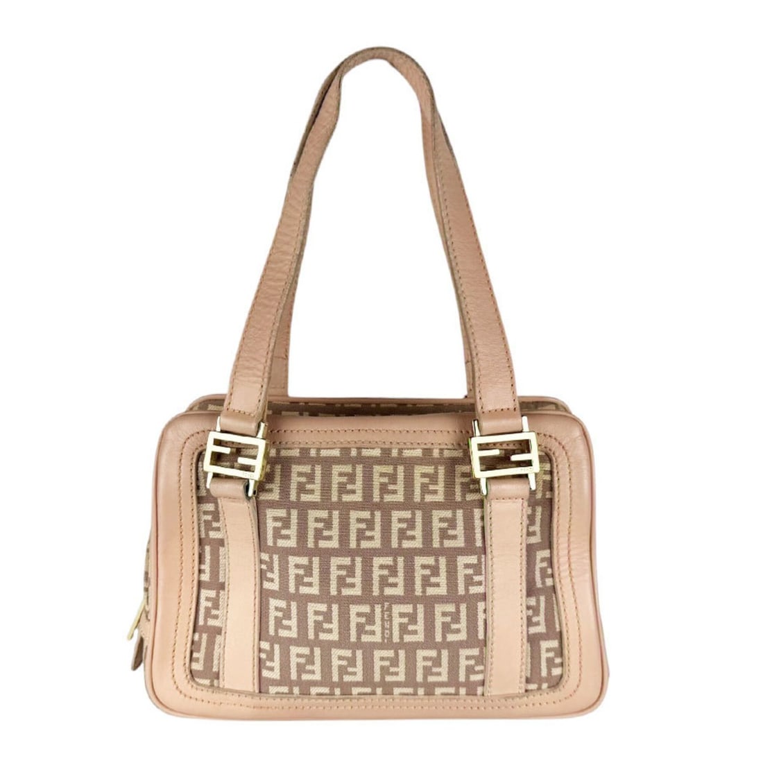 Fendi Zucchino Canvas Leather Handbag, Light Pink/Beige, Women's, z10706: --- Catalog ---Category: SizeSize (HxWxD): 15cm x 22cm x 7cm / 5.9'' x 8.66'' x 2.75''Category: DesignType: HandbagColor: Beige, Light pinkGender: WomenMaterial: Canvas , Leather Category: GeneralBran