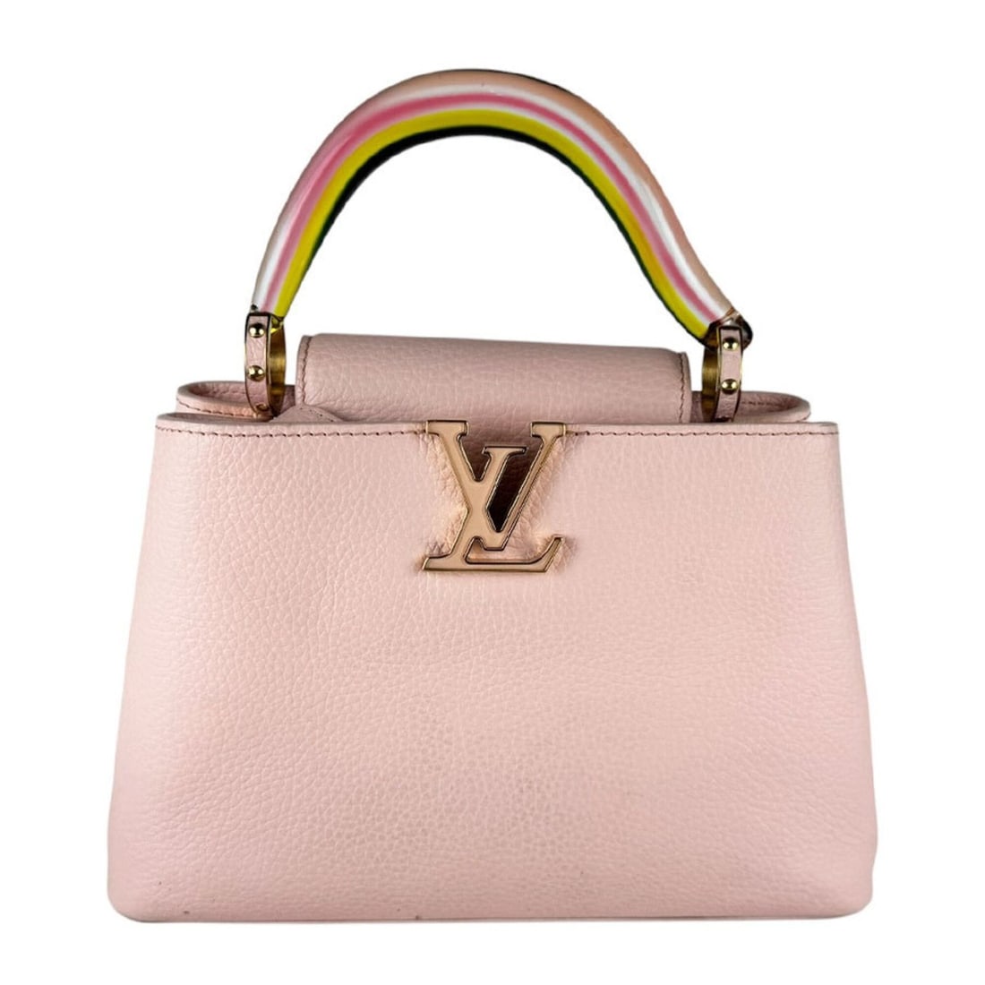 Louis Vuitton Capucines BB Leather Handbag/Shoulder Bag, Light Pink, Women's (z10727): --- Catalog ---Category: SizeSize (HxWxD): 18cm x 27cm x 9cm / 7.08'' x 10.62'' x 3.54''Category: DesignType: Handbag, Shoulder bagColor: Light pinkGender: WomenMaterial: Leather Category: GeneralBran