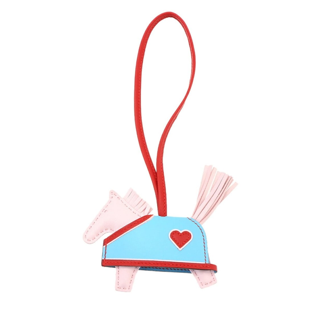Hermes Rodeo Pegasus PM accessory bag charm in Agneau Milo Swift leather, Rose Darling, Celeste, (1 of 7)