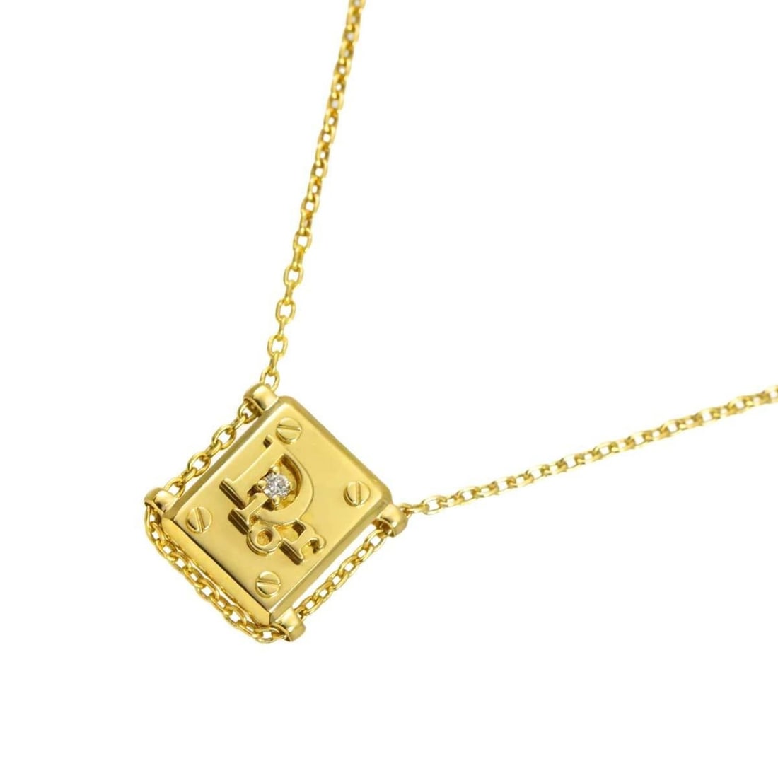 Christian Dior Diamond Necklace, 0.03ct, 40.5cm, 18K Yellow Gold (750): --- Catalog ---Category: SizePendant Size: 13.8mm x 15.2mm / 0.54'' x 0.59''Neck Circumference: 40.5 cm / 15.94''Category: DesignGender: WomenMaterial: Yellow gold (18K)Necklace Type: NecklaceCategory