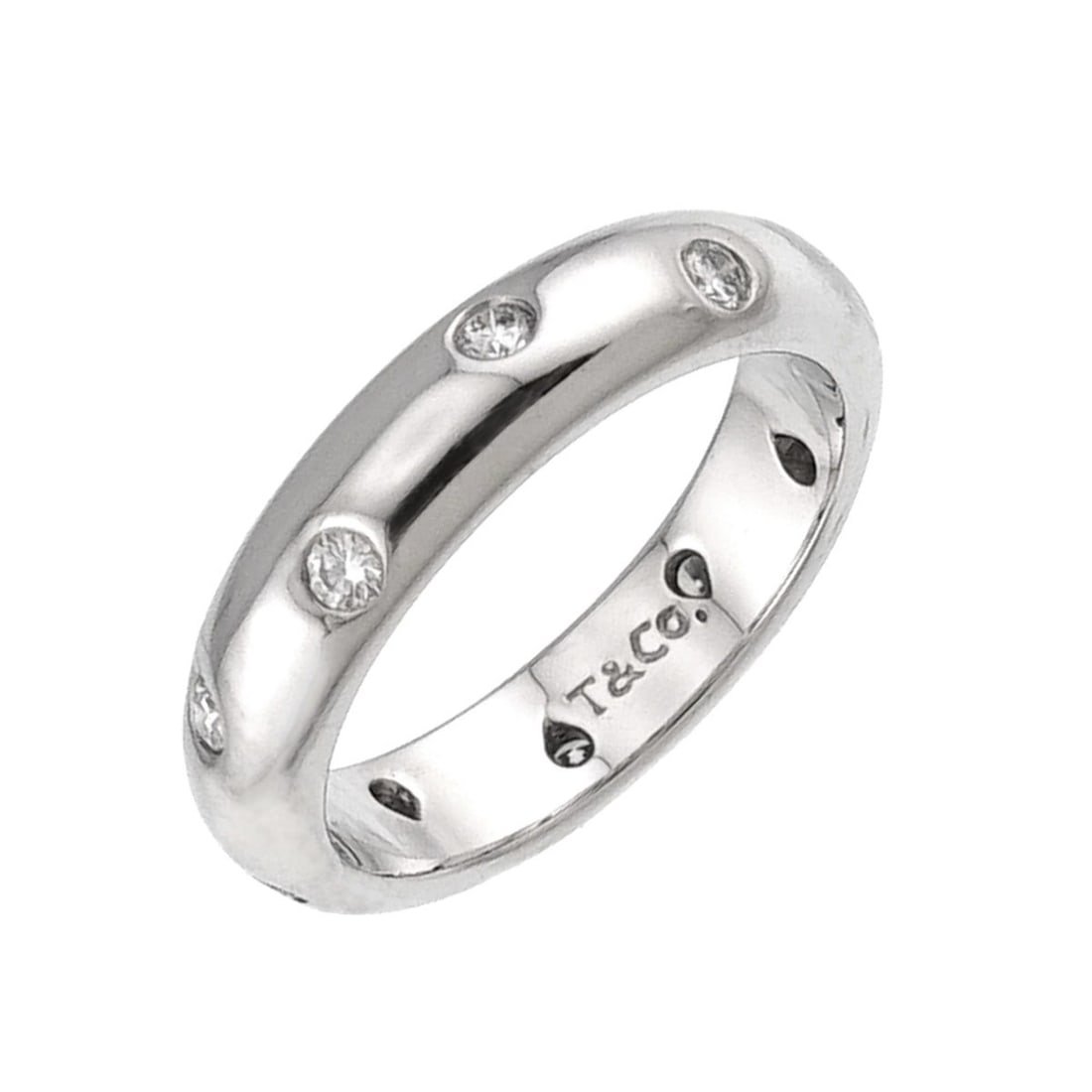 Tiffany & Co. Dots Diamond Ring, Platinum.: --- Catalog ---Category: SizeJP Size: 8.5US Size: 4.5Category: DesignType: Band ringGender: WomenMaterial: Platinum 950Category: GeneralBrand: Tiffany--- Item List ---Section: ConditionRanking: Rank S