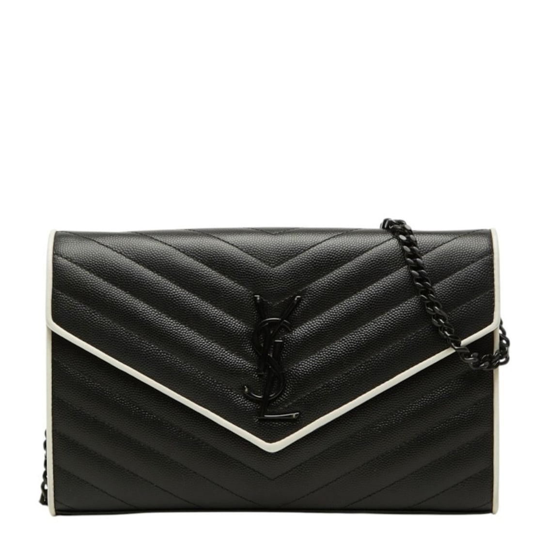 Saint Laurent Cassandra Envelope Chain Shoulder Bag 377828 Black White Leather Women's SAINT LAURENT: --- Catalog ---Category: SizeSize (HxWxD): 14.5cm x 22cm x 4cm / 5.7'' x 8.66'' x 1.57''Category: DesignType: Shoulder bagColor: Black, WhiteGender: WomenMaterial: Leather Category: GeneralMPN: 377828