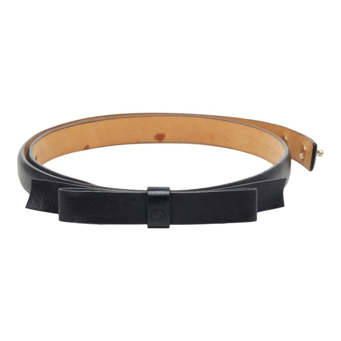 Gucci Ribbon Motif Belt, Size XS, Black Leather, Women's GUCCI: --- Catalog ---Category: SizeLength: 69cm - 73.5cm / 27.16'' - 28.93''Category: DesignType: Standard beltColor: BlackGender: WomenMaterial (Strap): Leather Category: GeneralBrand: Gucci--- Item List -