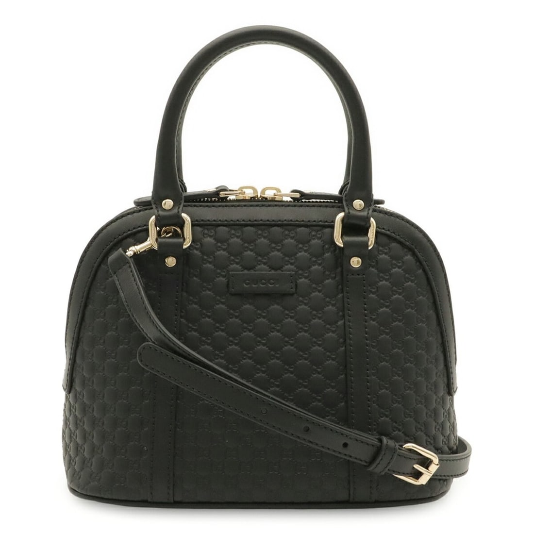 GUCCI Microguccissima Handbag Shoulder Bag Leather Black 449654 (1 of 10)