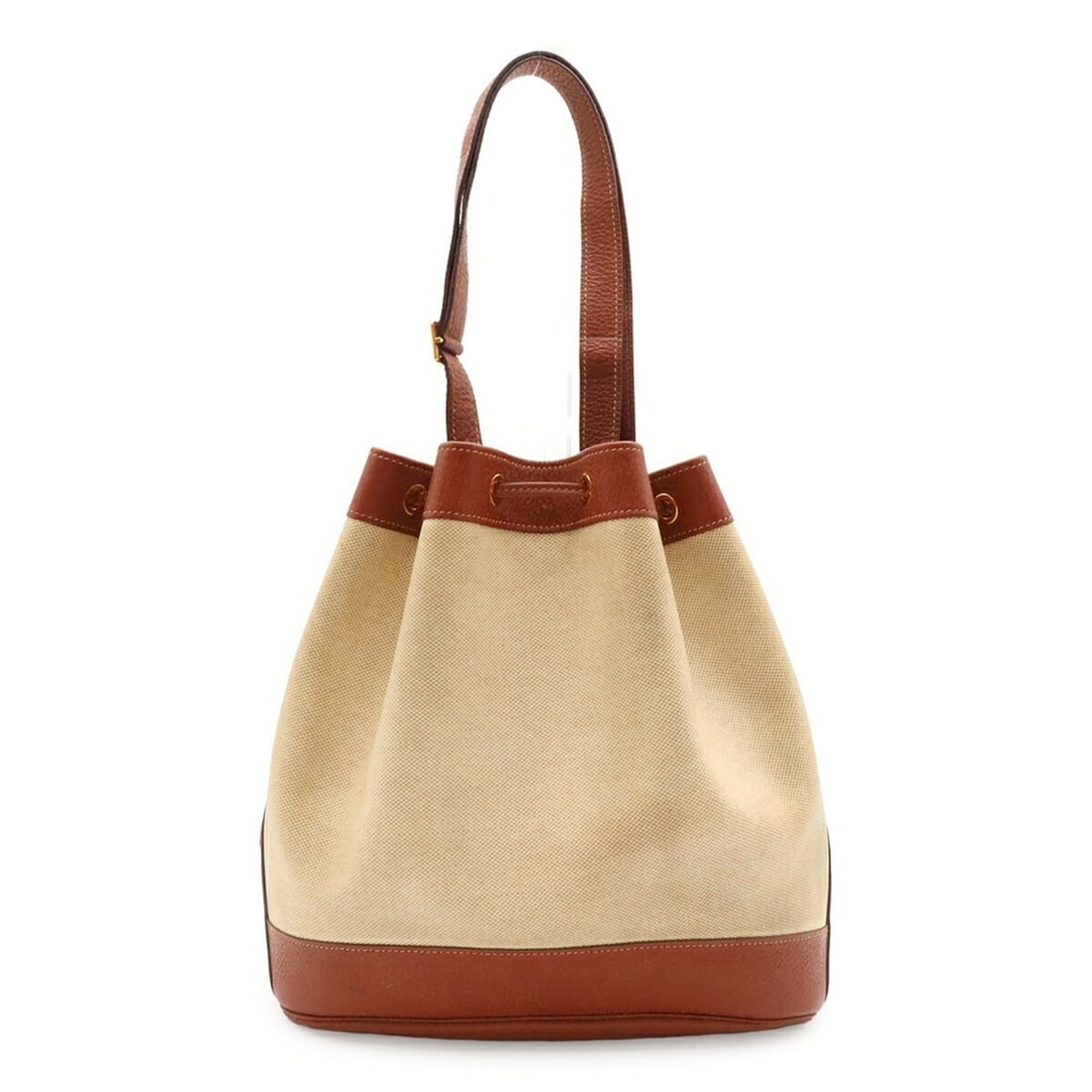 HERMES Market GM Shoulder Bag/Handbag, Toile H Leather, Beige/Brown, ?A Stamp (1 of 9)