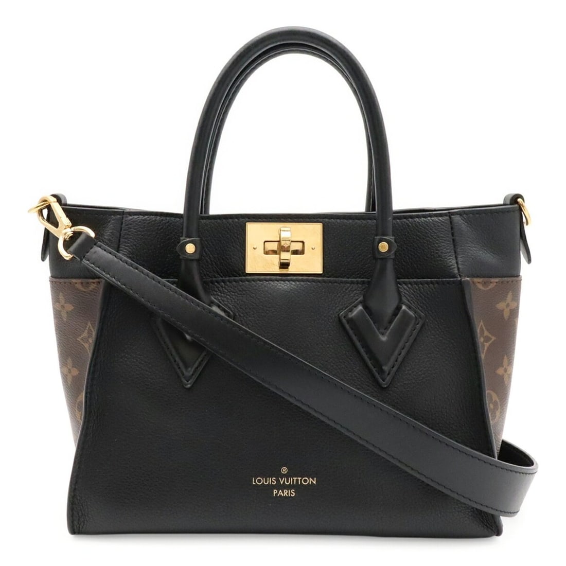 LOUIS VUITTON Louis Vuitton Monogram On My Side PM Handbag Shoulder Bag Leather Noir Black M57728: --- Catalog ---Category: SizeSize (HxWxD): 19cm x 25cm x 12cm / 7.48'' x 9.84'' x 4.72''Category: DesignType: Handbag, Shoulder bagColor: Black, Monogram, NoirGender: WomenMaterial: Monogram Category: