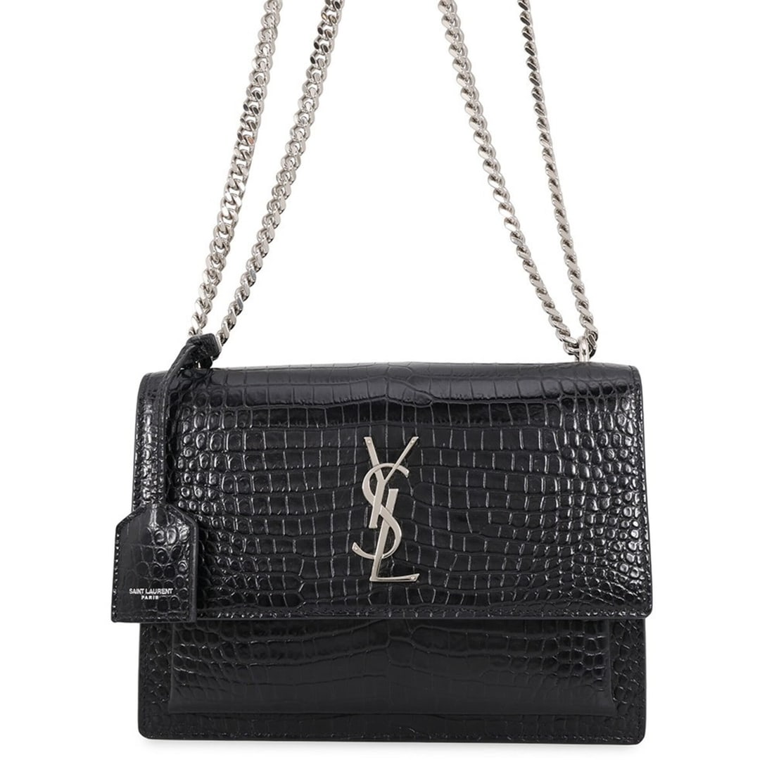 Yves Saint Laurent Saint Laurent Paris Chain Shoulder Bag Sunset Medium Embossed Leather 442906: --- Catalog ---Category: SizeWeight: 950g / 2.09lb.Size (HxWxD): 15.5cm x 22cm x 6.5cm / 6.1'' x 8.66'' x 2.55''Strap Length: 65cm - 106cm / 25.59'' - 41.73''Category: DesignType: Handbag, Shoulder ba