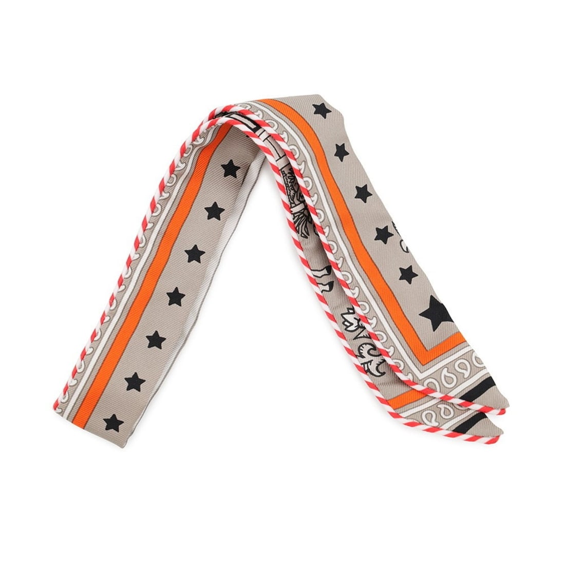 Hermes scarf muffler twilly doll candy Paris Station silk HERMES 2022 SCARF: --- Catalog ---Category: SizeSize (LxW): 2cm x 52cm / 0.78'' x 20.47''Category: DesignType: ScarfColor: Black, OrangeGender: Men,WomenSeason: Fall/winterMaterial: Silk 100%Category: GeneralLine: Twill