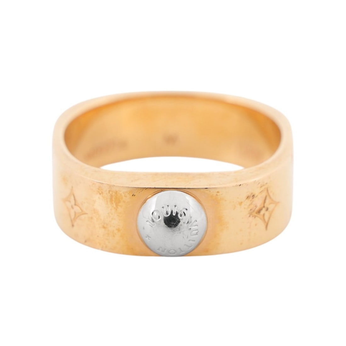 Louis Vuitton Nano Gram Ring, Size M, M00214. (LOUIS VUITTON ring, LOUIS RING) (1 of 13)