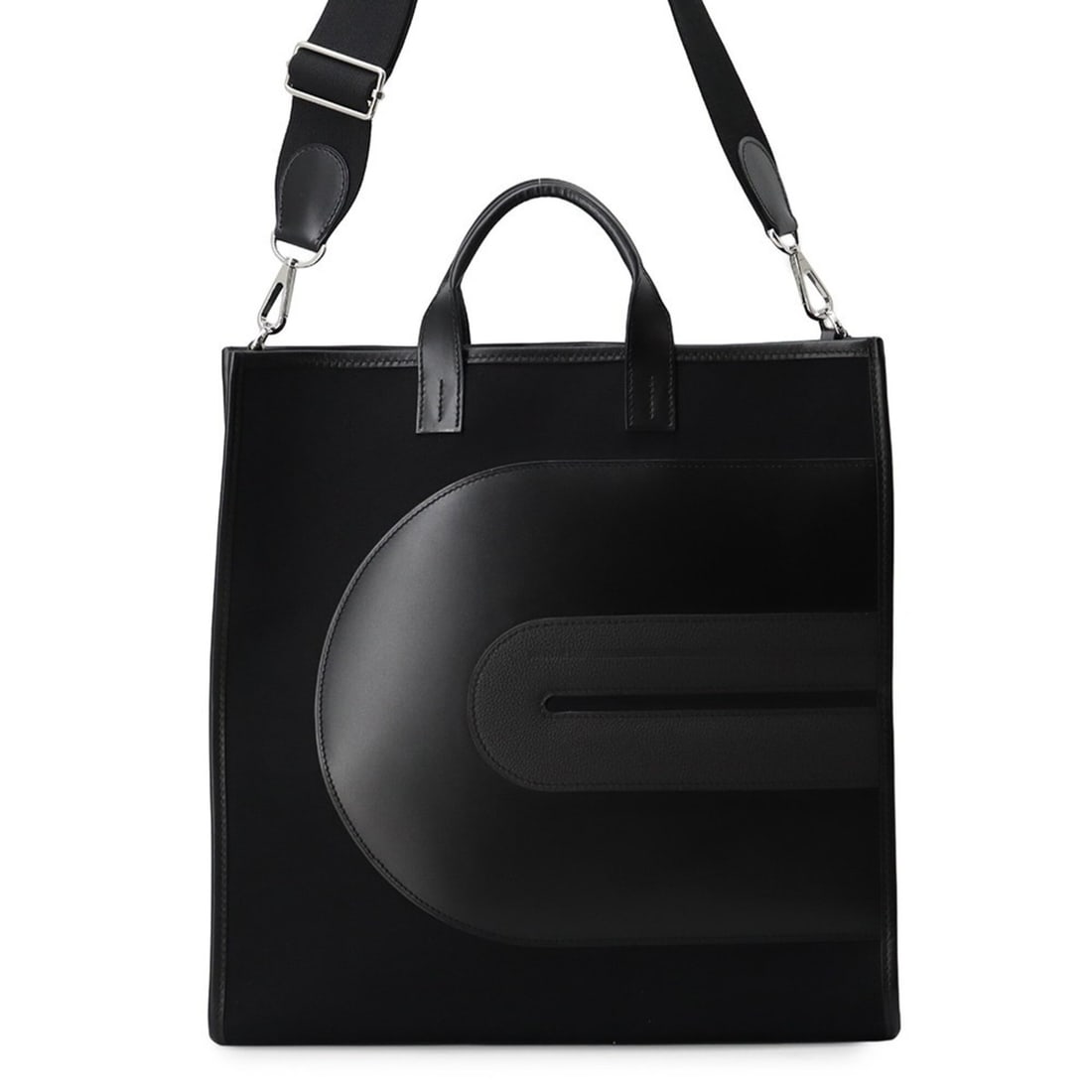 Hermes Horizon Record Tote Bag, Black, Toile Officier Swift Leather, Y Stamp, 2-way Shoulder Handbag: --- Catalog ---Category: SizeWeight: 700g / 1.54lb.Size (HxWxD): 35cm x 34.5cm x 7cm / 13.77'' x 13.58'' x 2.75''Category: DesignType: Handbag, Tote bagColor: BlackGender: WomenClosure: OpenMaterial: 