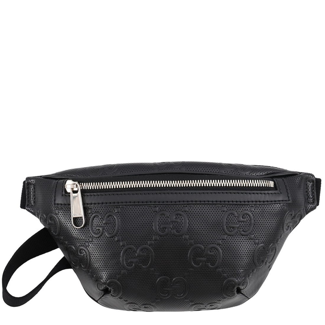 Gucci GG embossed belt bag, leather, 658582, GUCCI handbag, waist black, handbag for men, (1 of 19)