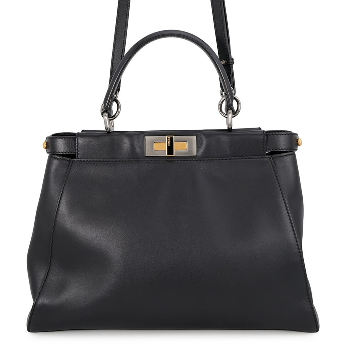 Fendi Peekaboo Regular Leather Handbag 8BN226 FENDI 2-way Shoulder Bag Black for Women (1 of 17)