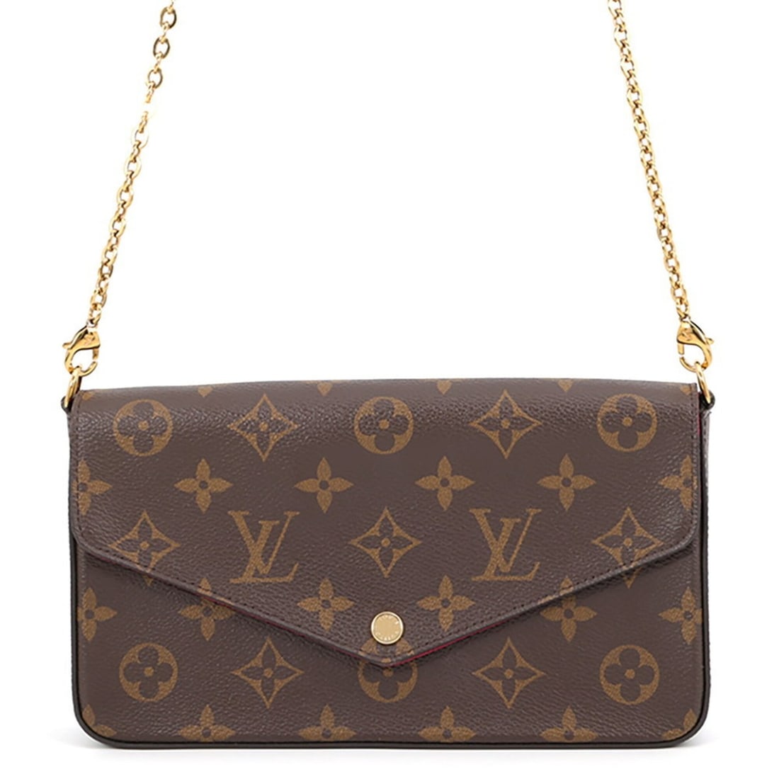 Louis Vuitton wallet, chain Monogram Pochette Felicie M81896 LOUIS VUITTON shoulder bag wallet: --- Catalog ---Category: SizeWeight: 340g / 11.99oz.Size (HxWxD): 12cm x 21cm x 3cm / 4.72'' x 8.26'' x 1.18''Strap Length: 116cm / 45.66''Category: DesignType: Pochette, Shoulder bagColor: FuchsiaGen