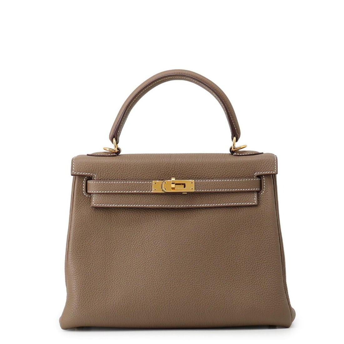 Hermes Kelly 25 handbag, inner stitching, Etoupe Togo leather, Z stamp, HERMES 2-way bag, Kelly,: --- Catalog ---Category: SizeSize (HxWxD): 18cm x 25cm x 10cm / 7.08'' x 9.84'' x 3.93''Category: DesignType: HandbagColor: Etoupe grayGender: WomenMaterial: Togo leather Category: GeneralBrand: Herme
