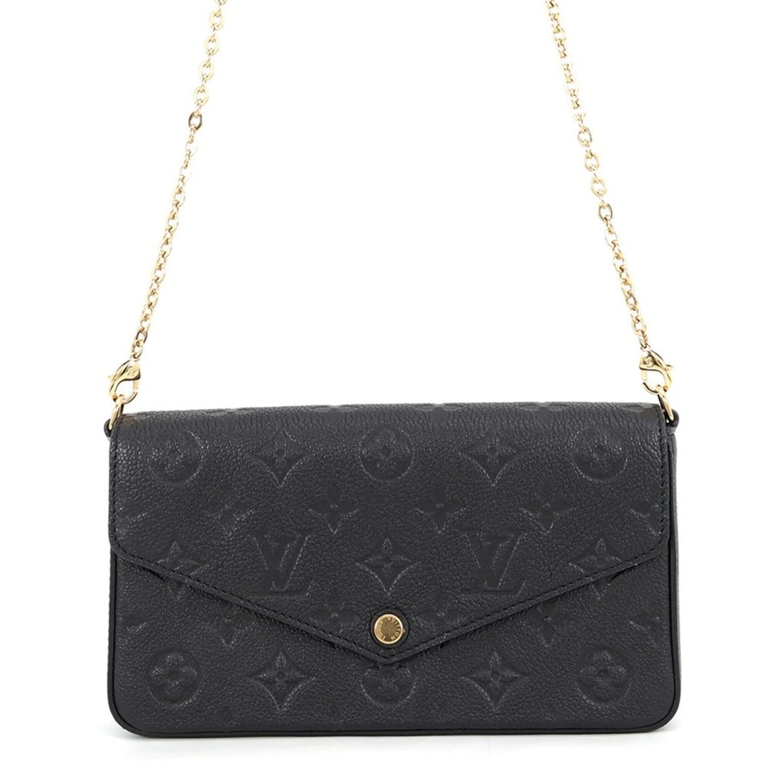 Louis Vuitton Chain Wallet Monogram Empreinte Pochette Felicie M82477 LOUIS VUITTON Black Long: --- Catalog ---Category: SizeSize (HxWxD): 12.5cm x 21.5cm x 3cm / 4.92'' x 8.46'' x 1.18''Category: DesignType: Chain/Shoulder walletColor: NoirGender: WomenMaterial: Monogram Empreinte Category: Gen