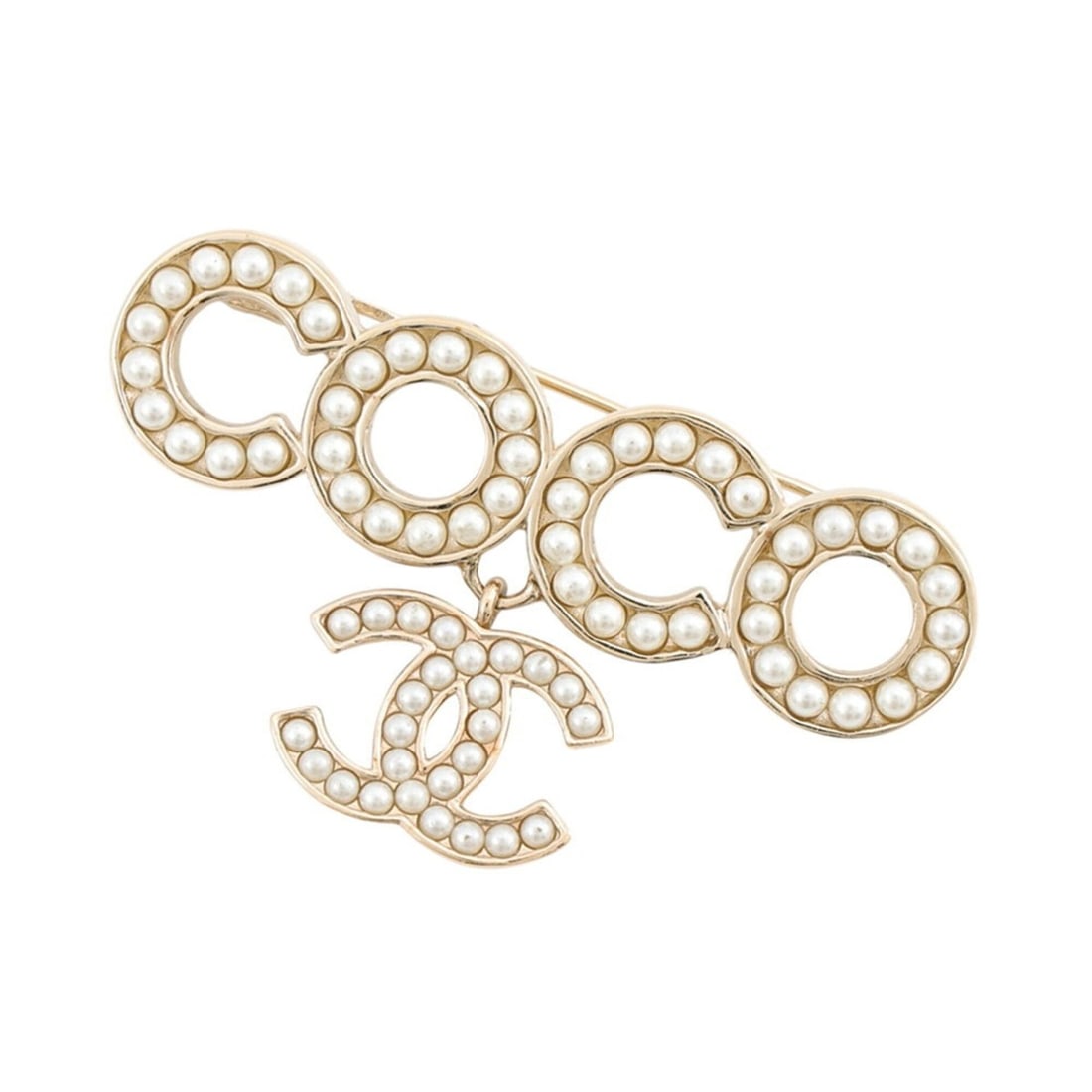 Chanel Brooch, Coco Mark, Faux Pearl, AB5646, CHANEL, Chanel, Women's, CHANEL BROACH: --- Catalog ---Category: SizeSize (HxWxD): 3cm x 5.5cm / 1.18'' x 2.16''Category: DesignType: BroochGender: WomenMaterial: Artificial pearl, MetalCategory: GeneralBrand: ChanelCountry of Origin: Italy