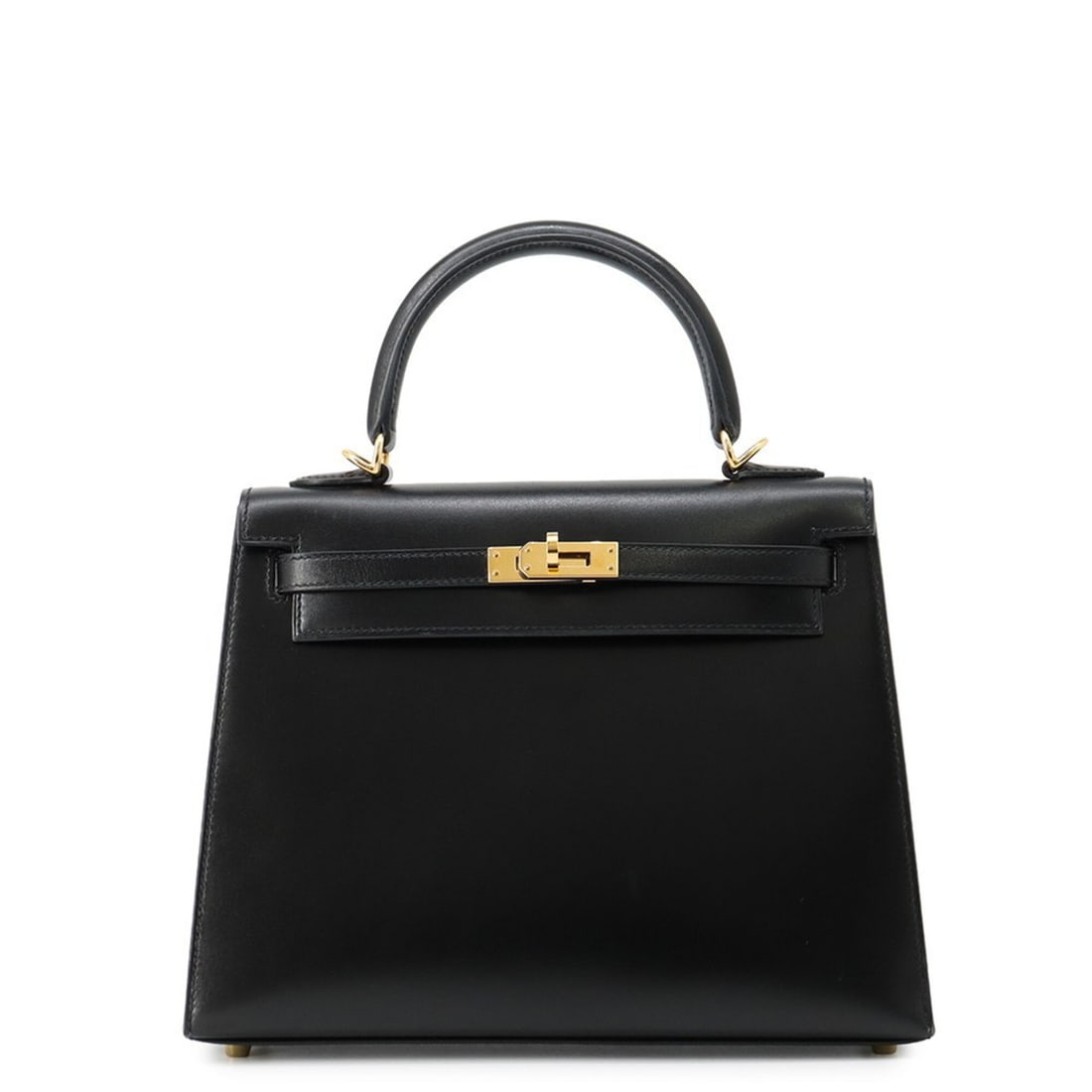 Hermes Kelly 25 Handbag, Black Box Calf Leather, Y Stamp, 2-way Bag, Black, Women's, HERMES (1 of 20)