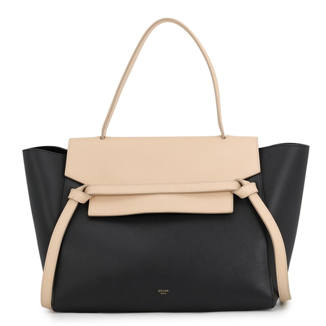 Celine handbag, belt bag, two-tone leather, CELINE black,: --- Catalog ---Category: SizeSize (HxWxD): 24.5cm x 31cm x 19cm / 9.64'' x 12.2'' x 7.48''Category: DesignType: HandbagColor: Beige, BlackGender: WomenMaterial: Leather Category: GeneralBrand: CelineC