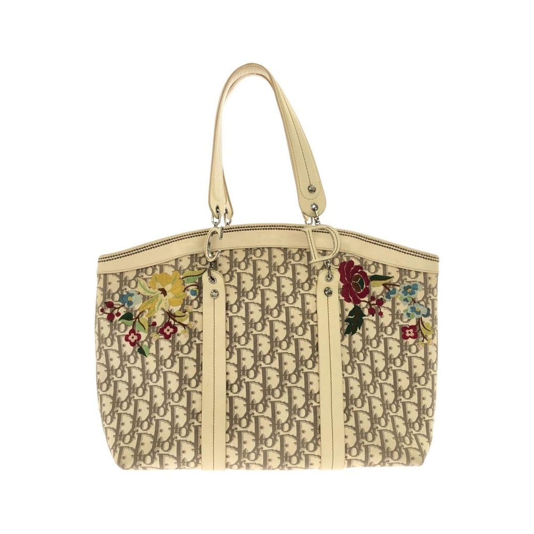 Christian Dior handbag: --- Catalog ---Category: SizeWeight: 710g / 1.56lb.Size (HxWxD): 26cm x 32cm x 13cm / 10.23'' x 12.59'' x 5.11''Handle Length: 52cm / 20.47''Category: DesignType: HandbagColor: Ivory, Multi-colorGende