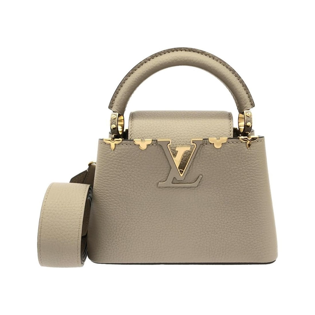 Louis Vuitton Capucines MINI M24567 Handbag: --- Catalog ---Category: SizeWeight: 640g / 1.41lb.Size (HxWxD): 13.5cm x 20cm x 7.5cm / 5.31'' x 7.87'' x 2.95''Strap Length: 116cm / 45.66''Handle Length: 27cm / 10.62''Category: DesignType: Handbag