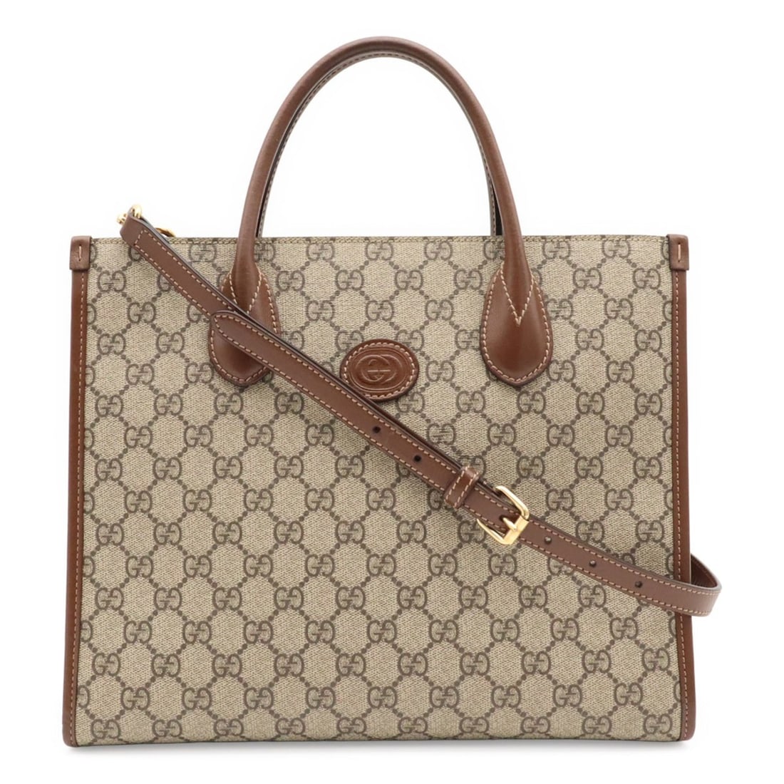 GUCCI GG Small Tote Bag, Supreme Handbag/Shoulder Ivory/Brown, 659983 (1 of 10)